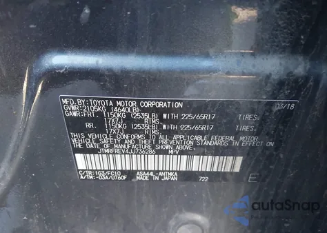 2018 Toyota Rav4 Xle z USA, uszkodzony, nr VIN JTMRFREV4JJ736286